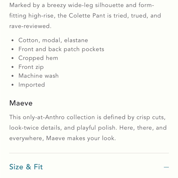 Anthropologie Maeve Colette Cropped Corduroy Pant Botanical 30 - Picture 5 of 5